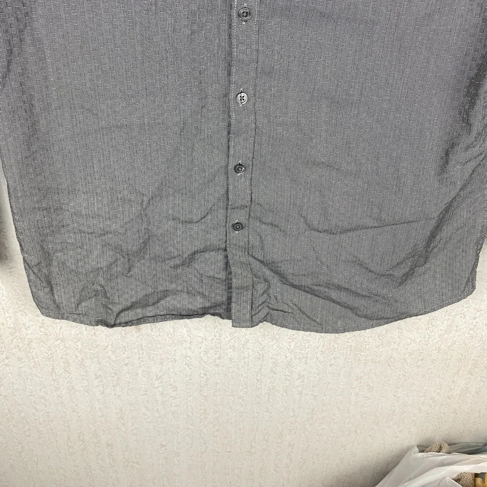 Marc Anthony Mens Gray Slim Fit Everyday Comfort Button Up Collared‎ Shirt Sz XL